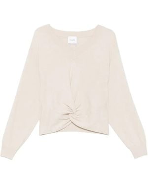 Nude Jersey Con Detalle Retorcido Y Cuello En V - Neutro