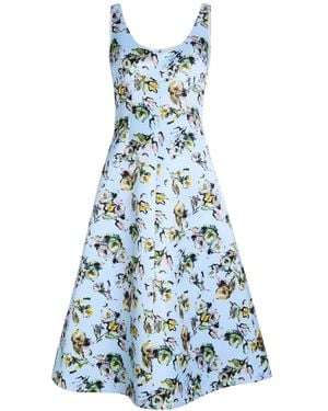 Emilia Wickstead Vestido Midi Abella - Azul