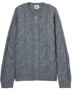 B+ AB Cardigan Mit Zopfmuster - Grau