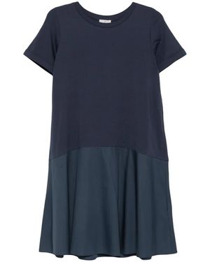 Marella Rugiada Short-Sleeve Panelled Mini Dress - Blue