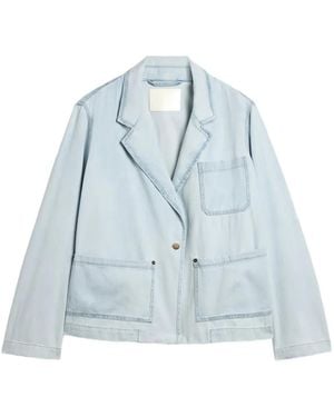 Momoní Naya Bleach-Wash Denim Jacket - Blue