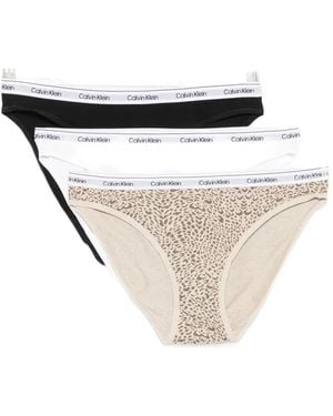 Calvin Klein Logo-Waistband Briefs (Set Of Three) - White
