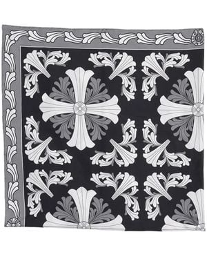 Chrome Hearts Patterned Silk Scarf - Black