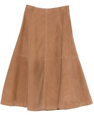 Jonathan Simkhai Paneling Suede Midi Skirt - Brown