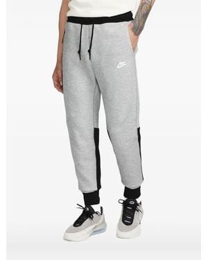 Nike Tech Fleece Panelled Track Trousers - Grey