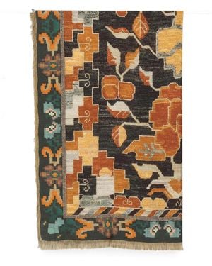 Pierre Louis Mascia Geometric-Print Fringed Scarf - Black