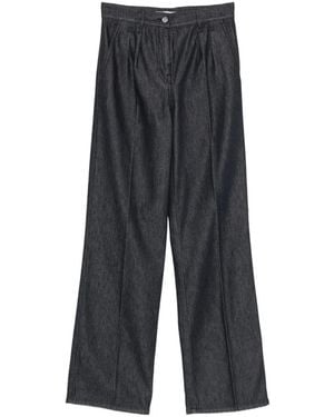 Max Mara Cotton Pleated Jeans - Grey