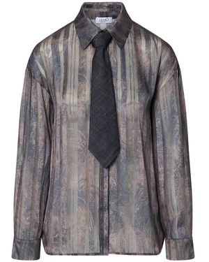 Liu Jo Shirt With Digital Print - Black