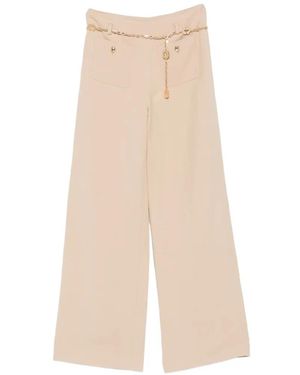 Maje Chain-Belt Flared Trousers - White