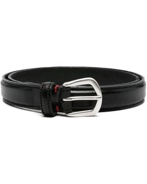 Eleventy Ceinture En Cuir À Détails De Coutures - Noir