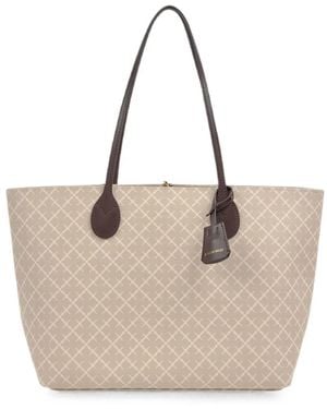 By Malene Birger Abigail Geometric-Pattern Tote Bag - Natural