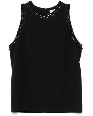 Elie Saab Embroidered Cady Top - Black