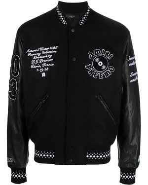 Amiri Logo-appliquè Varsity Jacket - Black