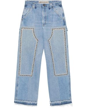 Kartik Research Double Patch Knee Jeans - Blue