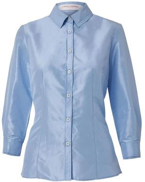 Carolina Herrera Taffeta Buttoned Shirt - Blue