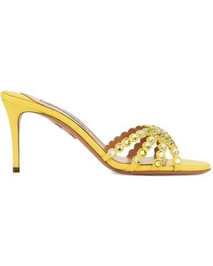 Aquazzura Tequithe Fthet 75 Sandals - Metallic