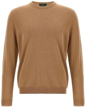 Zanone Crew-Neck Cotton Jumper - Brown
