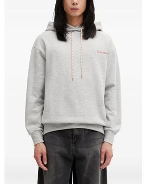 No Problemo Logo-Print Drawstring Oversized Hoodie - Gray
