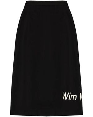 Yohji Yamamoto Text-Print Skirt - Black