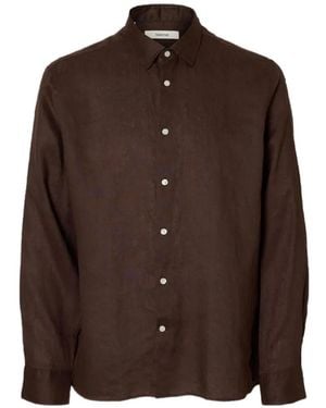 SELECTED Regkylian Linen Shirt - Brown