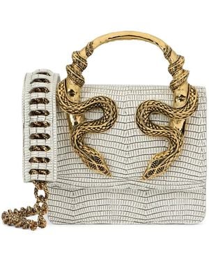 Roberto Cavalli Snake-Handle Tote Bag - Metallic