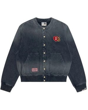 Aape By A Bathing Ape Appliqué Bomber Jacket - Blue