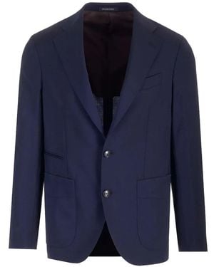 Al Duca d'Aosta Travel Single-Breasted Wool Blazer - Blue