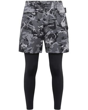 Philipp Plein Shorts Con Stampa Camouflage - Grigio