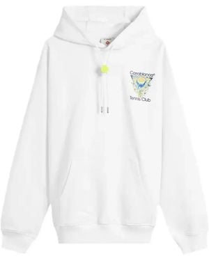 CASABLANCA Tennis Club Logo-Print Hoodie - White