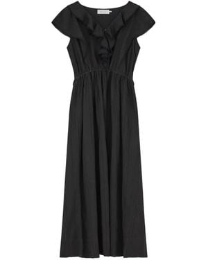 Skall Studio Clea Ruffled Midi Dress - Black