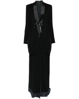 Marc Le Bihan Satin-lapel Single-breasted Coat - ブラック