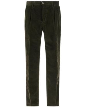 Incotex Pleated Corduroy Pants - Black