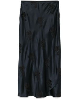 Dorothee Schumacher Floral-Embroidered Midi Skirt - Blue