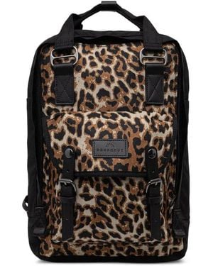 Doughnut Macaron Jaguar Rucksack Mit Leopardenprint - Schwarz
