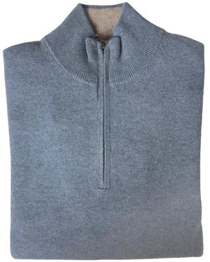 Hartford Quarter-Zip Knit Jumper - Blue