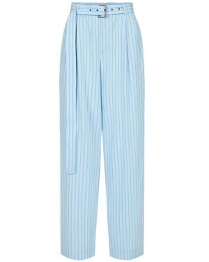 Iceberg Pinstripe Belted Pants - Blue