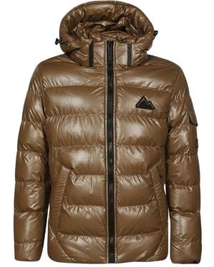 Point Zero Hooded Down Jacket - Brown