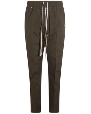 Rick Owens Drawstring Zip-Fly Drop-Crotch Pants - Gray