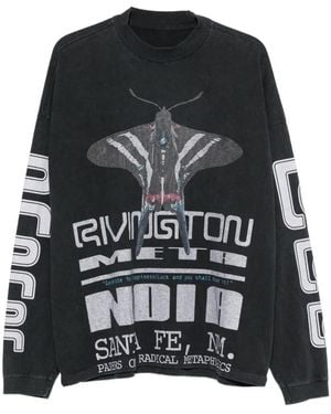 RRR123 Langarmshirt Mit Grafischem Print - Schwarz