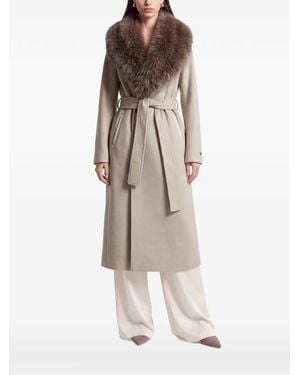 Rudsak Cindy Faux-Fur Collar Belted Coat - Natural
