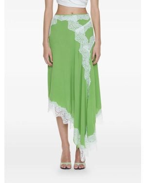 Christopher Esber Verve Lace-Detail Asymmetric Skirt - Green