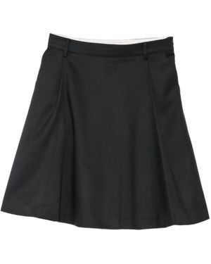 Low Classic Flared Midi Skirt - Black