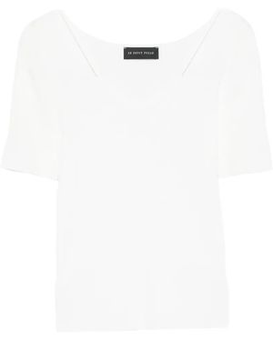 Le Petite Pulle Double-Strap Ribbed-Knit T-Shirt - White