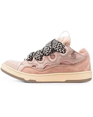 Lanvin Curb Leather Sneakers - Pink