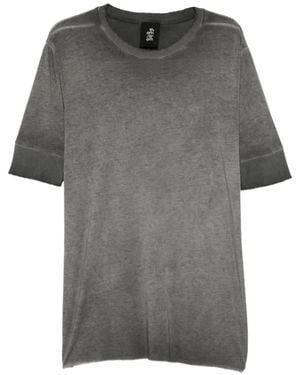 Thom Krom T-Shirt Met Tie-Dye Print En Geribbelde Afwerking - Grijs