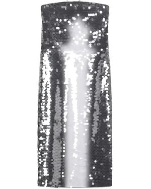 Max Mara Gradient Sequin-Embellished Midi Dress - White