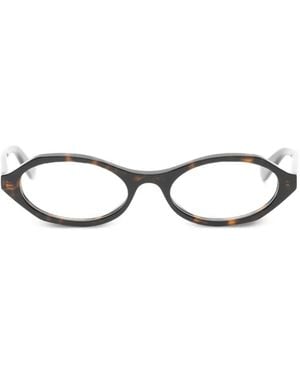 McQueen Gafas Con Montura Oval - Blanco