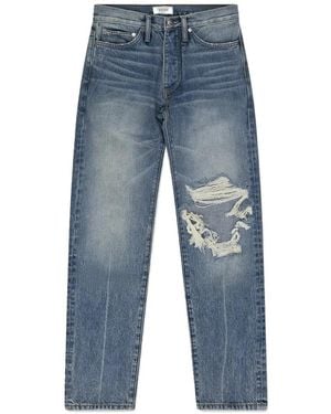 Rhude Distressed Whiskering-Effect Jeans - Blue