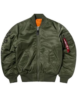 Aries X No Problemo No War Ma-1 Bomber Jacket - Green