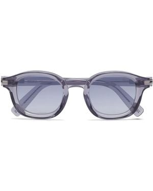 ZEGNA Gestreifte Sonnenbrille Aus Acetat - Blau